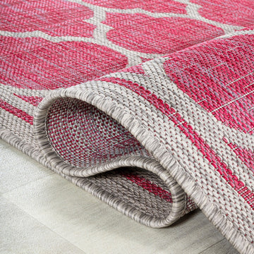 Trebol Moroccan Trellis Textured Weave Indoor/outdoor Area Rug